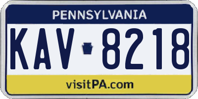 PA license plate KAV8218