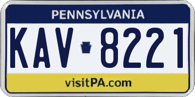 PA license plate KAV8221