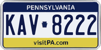 PA license plate KAV8222