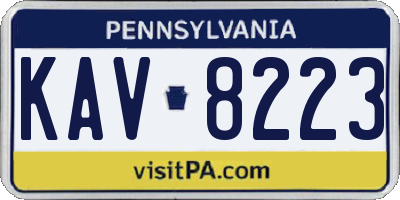 PA license plate KAV8223