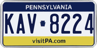 PA license plate KAV8224