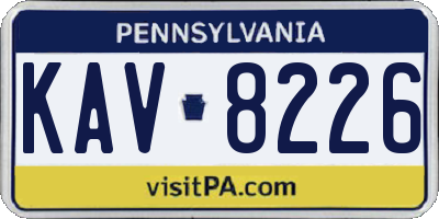 PA license plate KAV8226