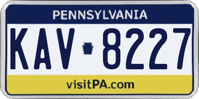 PA license plate KAV8227