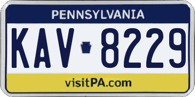 PA license plate KAV8229