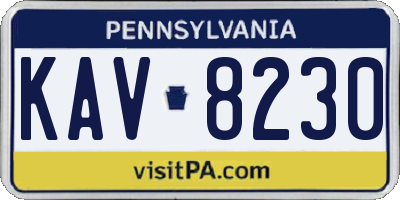 PA license plate KAV8230