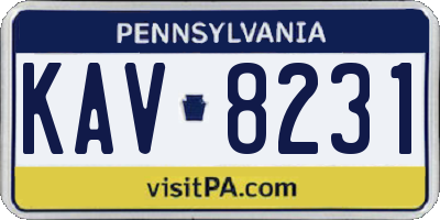 PA license plate KAV8231