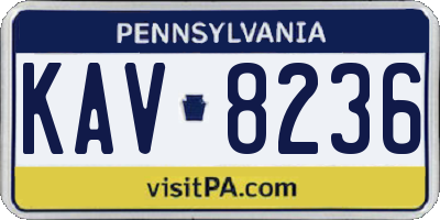 PA license plate KAV8236