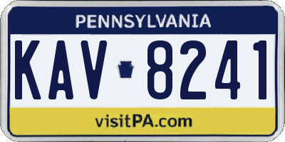 PA license plate KAV8241