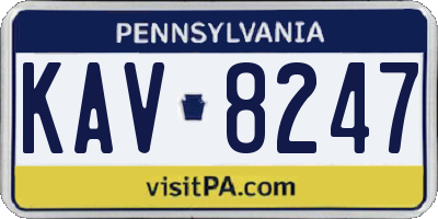 PA license plate KAV8247