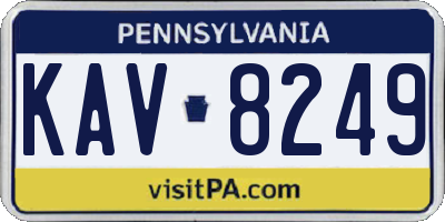 PA license plate KAV8249