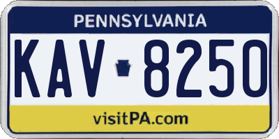 PA license plate KAV8250