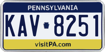PA license plate KAV8251