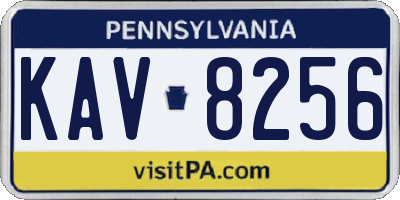 PA license plate KAV8256