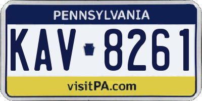 PA license plate KAV8261