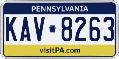 PA license plate KAV8263