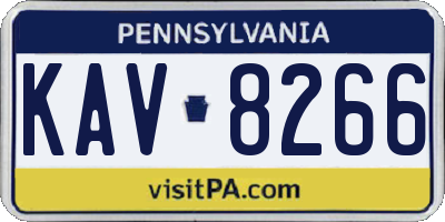 PA license plate KAV8266