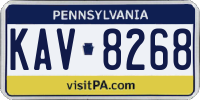 PA license plate KAV8268