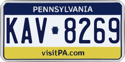 PA license plate KAV8269