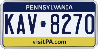 PA license plate KAV8270