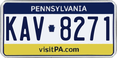 PA license plate KAV8271