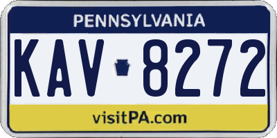 PA license plate KAV8272