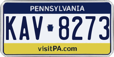PA license plate KAV8273