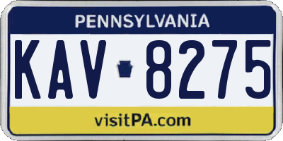 PA license plate KAV8275