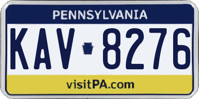 PA license plate KAV8276