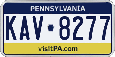 PA license plate KAV8277