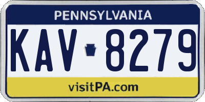 PA license plate KAV8279