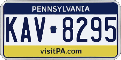 PA license plate KAV8295