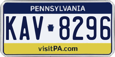 PA license plate KAV8296