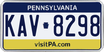 PA license plate KAV8298