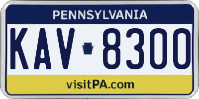 PA license plate KAV8300