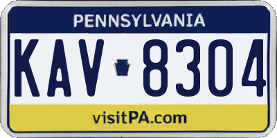 PA license plate KAV8304