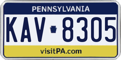 PA license plate KAV8305