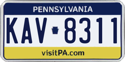 PA license plate KAV8311