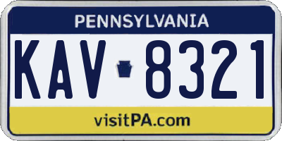 PA license plate KAV8321