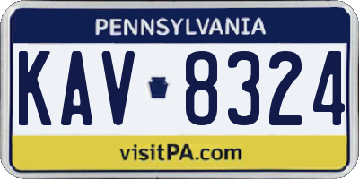 PA license plate KAV8324