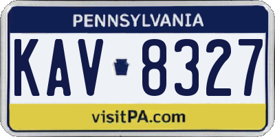 PA license plate KAV8327