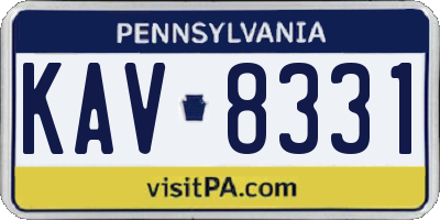 PA license plate KAV8331