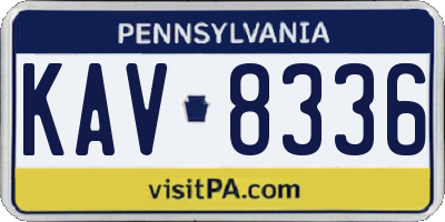PA license plate KAV8336