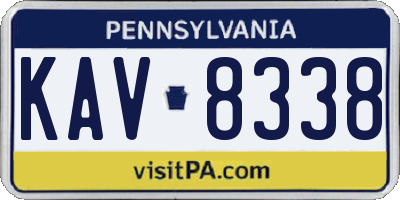 PA license plate KAV8338