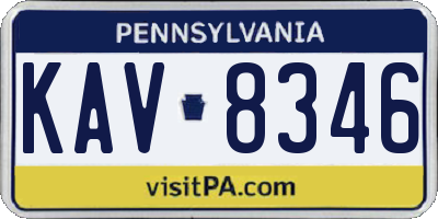 PA license plate KAV8346
