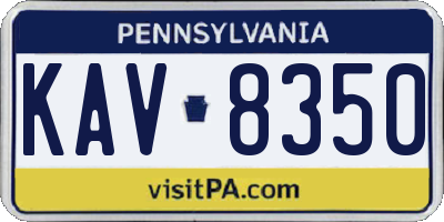 PA license plate KAV8350
