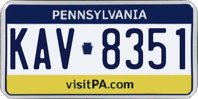 PA license plate KAV8351
