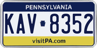 PA license plate KAV8352
