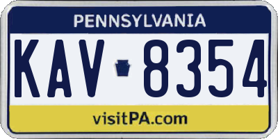 PA license plate KAV8354