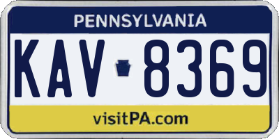PA license plate KAV8369