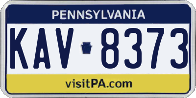 PA license plate KAV8373